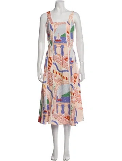 Pre-owned Christian Lacroix Printed Long Dress In Pink