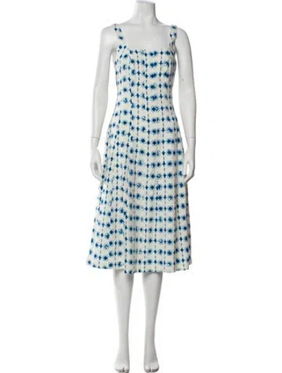 Pre-owned Christian Lacroix Printed Midi Length Dress In Blue/neutrals