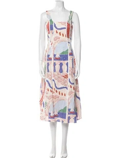 Pre-owned Christian Lacroix Printed Midi Length Dress W/ Tags In Multi