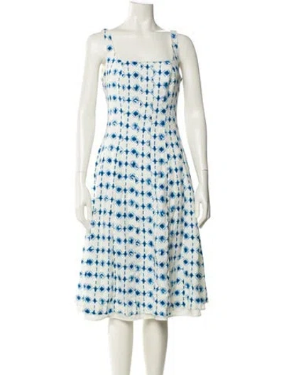 Pre-owned Christian Lacroix Printed Midi Length Dress In White