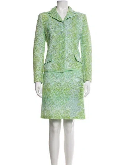Pre-owned Christian Lacroix Printed Skirt Set In Green