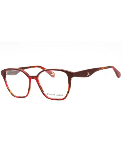 Christian Lacroix Rectangular Women's Eyeglasses With Premium Comfort In Burgundy