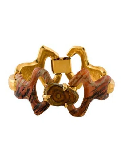 Pre-owned Christian Lacroix Resin Link Bracelet, 6.75" In Multicolor