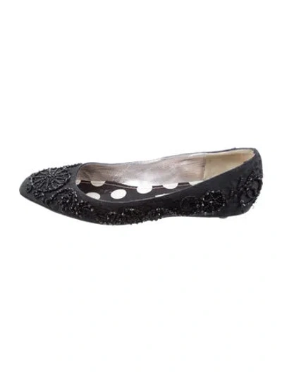 Pre-owned Christian Lacroix Satin Polka Dot Print Pumps In Black