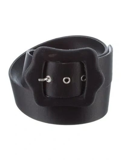 Pre-owned Christian Lacroix Satin Waist Belt In Black