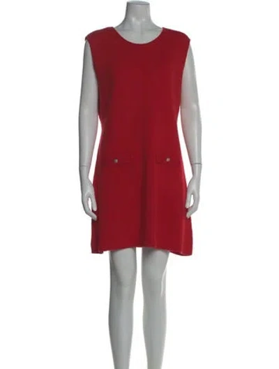 Pre-owned Christian Lacroix Scoop Neck Mini Dress In Red