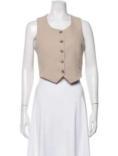 Pre-owned Christian Lacroix Scoop Neck Sleeveless Top In Neutrals
