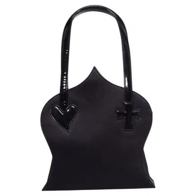 Pre-owned Christian Lacroix , Silk And Patent Leather Bag In Black