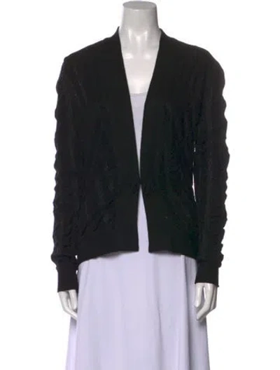 Pre-owned Christian Lacroix Silk Open Front Sweater In Black