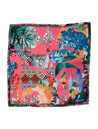 Pre-owned Christian Lacroix Silk Printed Bandana In Multi