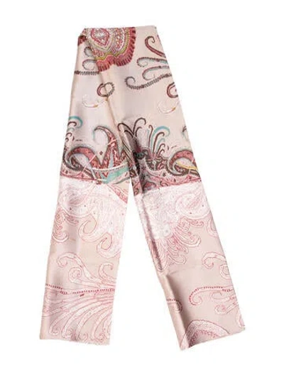 Pre-owned Christian Lacroix Silk Printed Scarf In Pink