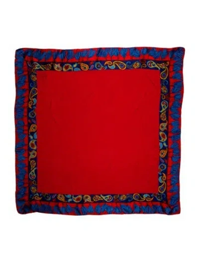 Pre-owned Christian Lacroix Silk Printed Scarf In Red