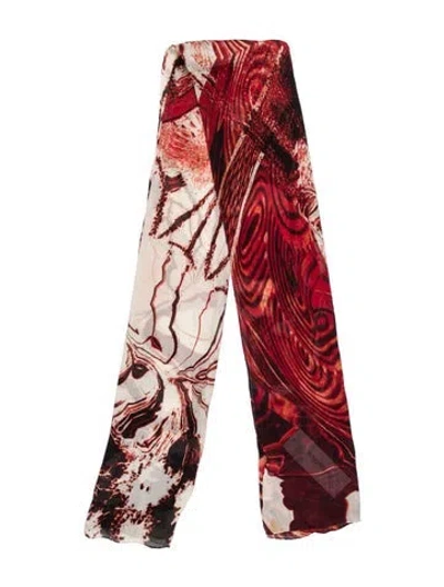 Pre-owned Christian Lacroix Silk Vintage Scarf In Red