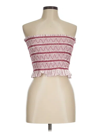 Pre-owned Christian Lacroix Sleeveless Top Burgundy Strapless Neckline Tops