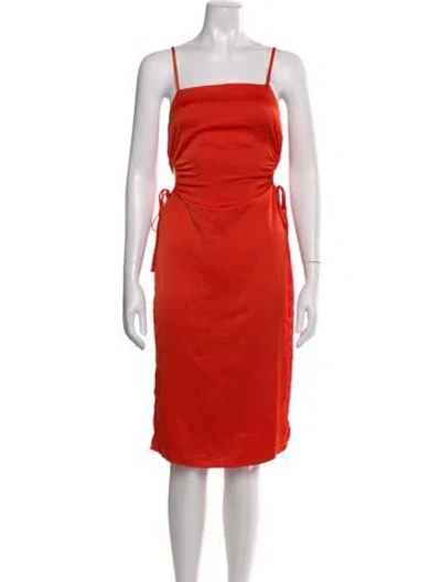 Pre-owned Christian Lacroix Square Neckline Knee-length Dress In Orange