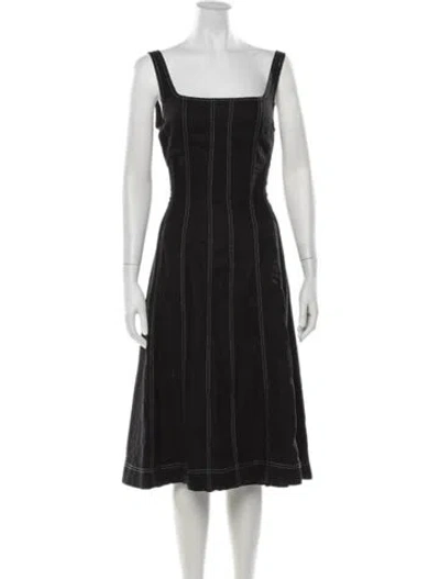Pre-owned Christian Lacroix Square Neckline Knee-length Dress W/ Tags In Black