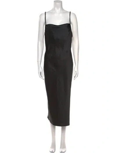 Pre-owned Christian Lacroix Square Neckline Long Dress In Black