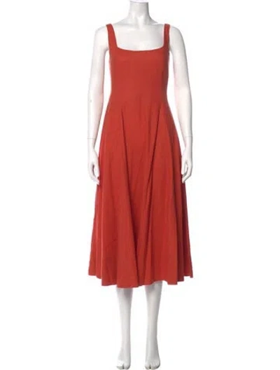 Pre-owned Christian Lacroix Square Neckline Long Dress In Red