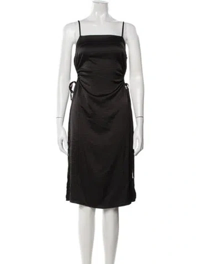 Pre-owned Christian Lacroix Square Neckline Midi Length Dress In Black