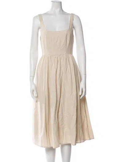Pre-owned Christian Lacroix Square Neckline Midi Length Dress In Neutral