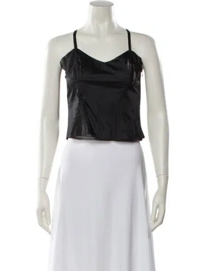 Pre-owned Christian Lacroix Strapless Crop Top In Black