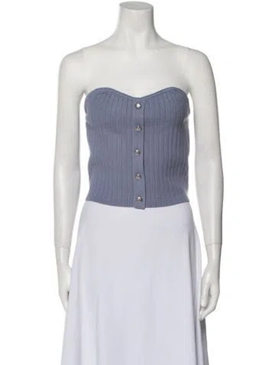 Pre-owned Christian Lacroix Strapless Crop Top In Blue