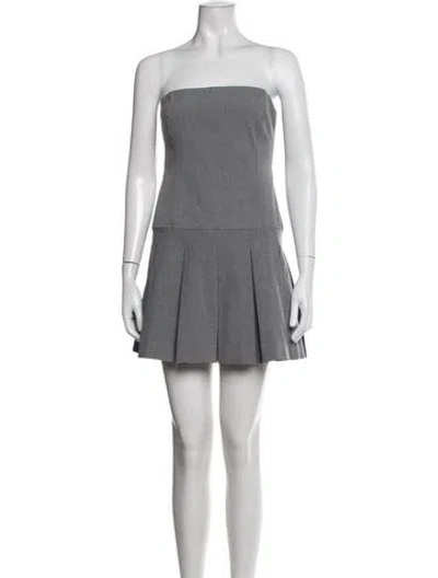 Pre-owned Christian Lacroix Strapless Mini Dress In Grey
