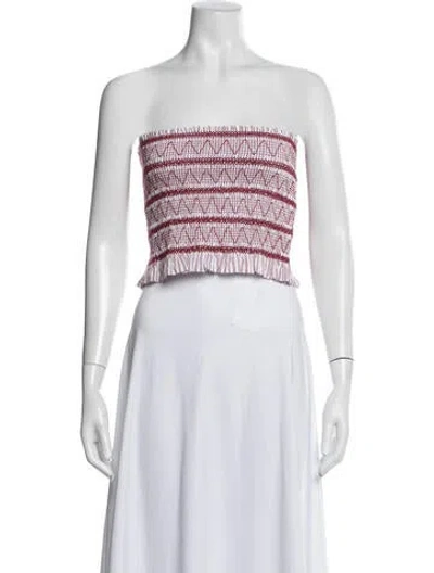 Pre-owned Christian Lacroix Striped Strapless Crop Top W/ Tags In White