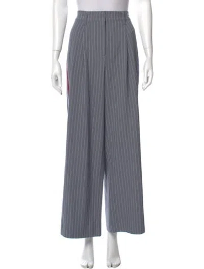 Pre-owned Christian Lacroix Striped Wide Leg Pants In Gray