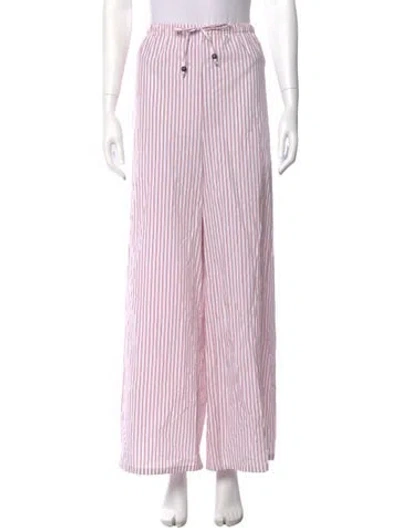 Pre-owned Christian Lacroix Striped Wide Leg Pants In Pink