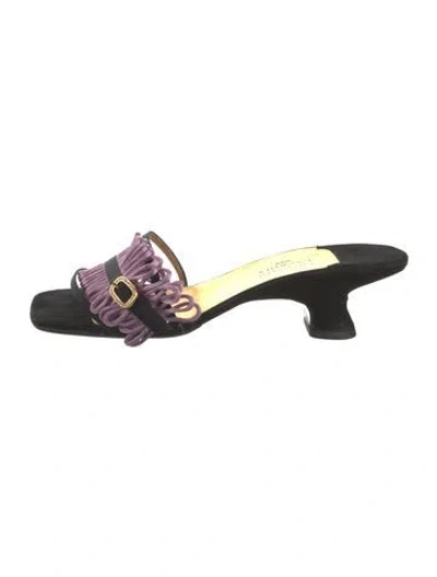 Pre-owned Christian Lacroix Suede Slides In Purple
