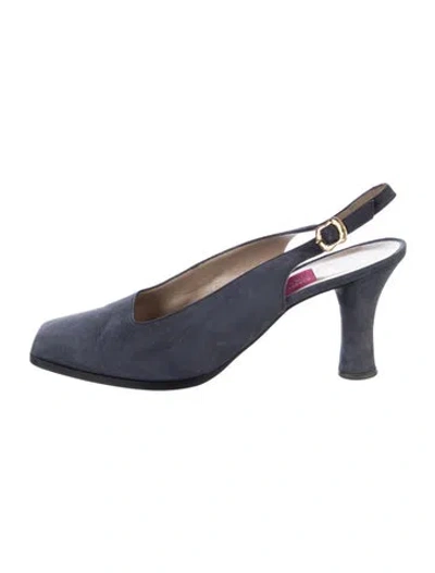 Pre-owned Christian Lacroix Suede Slingback Pumps In Blue