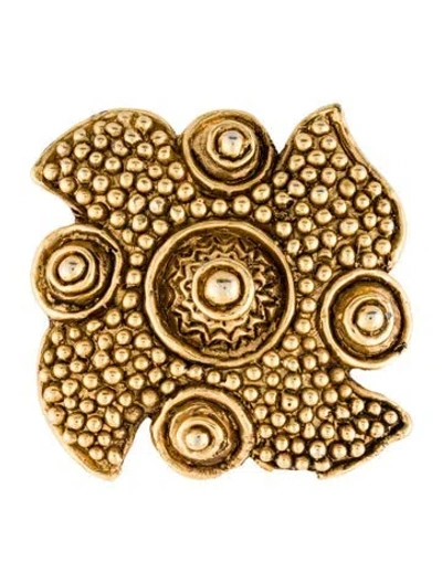 Pre-owned Christian Lacroix Textured Brooch In Multi