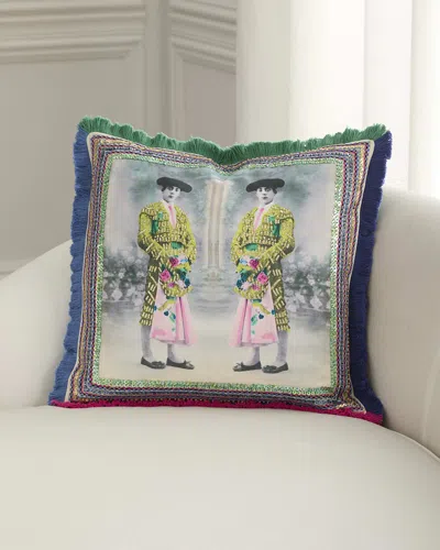 Christian Lacroix Torero Twins Decorative Pillow, 20" Square In Green