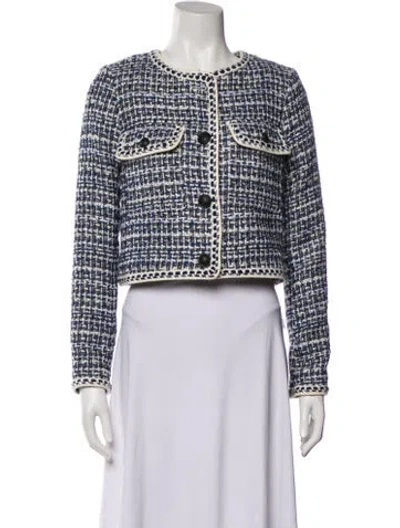 Pre-owned Christian Lacroix Tweed Pattern Evening Jacket In Blue
