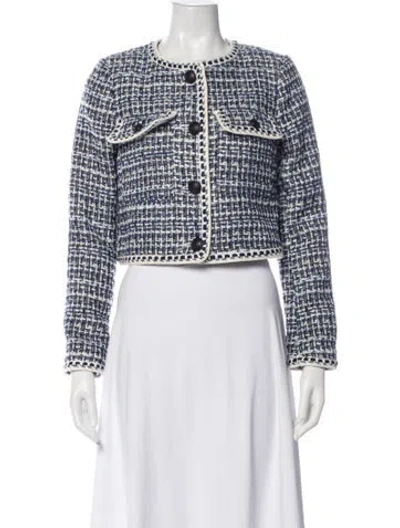 Pre-owned Christian Lacroix Tweed Pattern Evening Jacket In Blue