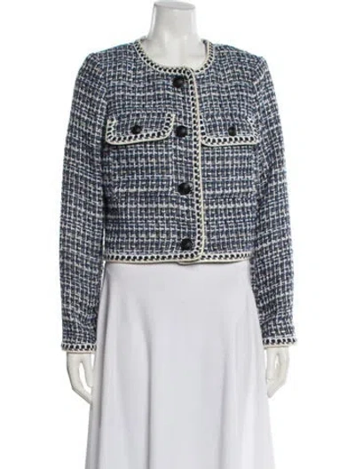 Pre-owned Christian Lacroix Tweed Pattern Jacket In Blue