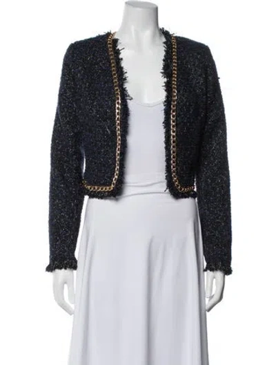Pre-owned Christian Lacroix Tweed Pattern Jacket In Blue