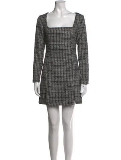 Pre-owned Christian Lacroix Tweed Pattern Mini Dress In Black