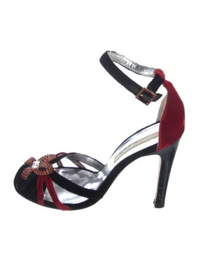 Pre-owned Christian Lacroix Velvet Colorblock Pattern In Black