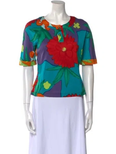 Pre-owned Christian Lacroix Vintage 1980's Blouse In Blue