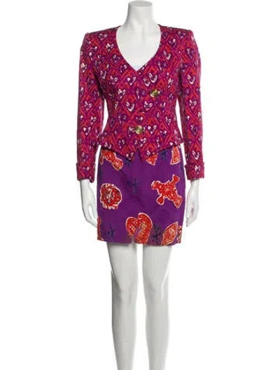 Pre-owned Christian Lacroix Vintage 1980's Skirt Suit In Orange