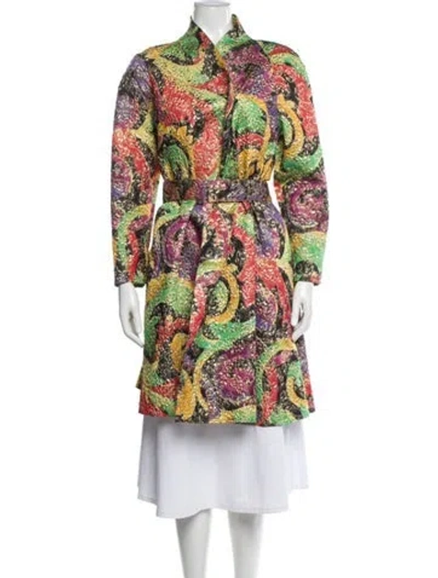 Pre-owned Christian Lacroix Vintage 1988 Trench Coat In Multi