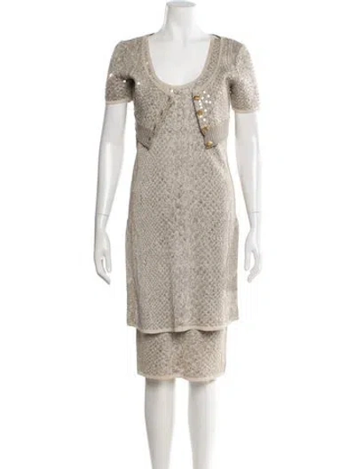 Pre-owned Christian Lacroix Vintage 1990's Dress Set In Neutral