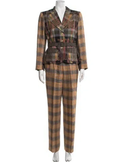 Pre-owned Christian Lacroix Vintage 1990's Pantsuit In Brown