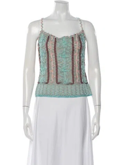Pre-owned Christian Lacroix Vintage 1990's Top In Blue/burgundy