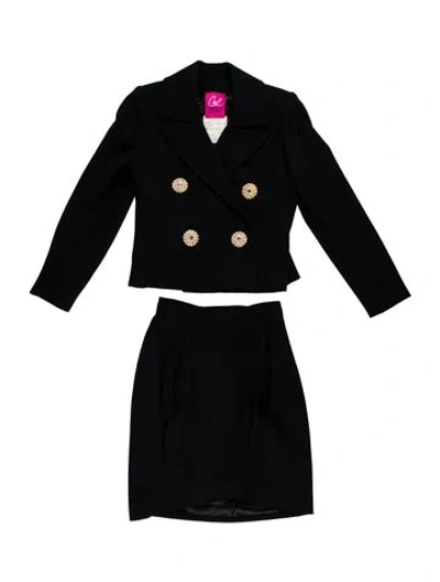 Pre-owned Christian Lacroix Vintage 1991 Skirt Suit In Black