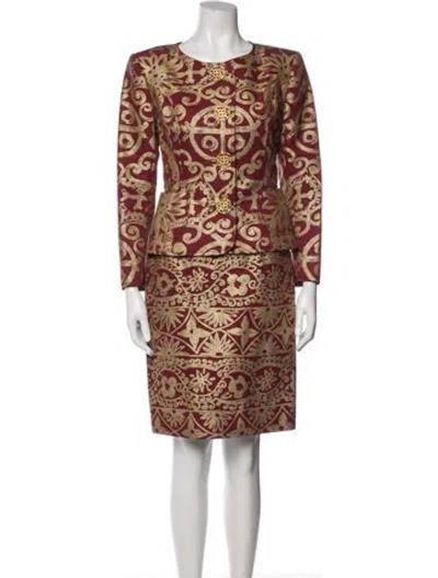 Pre-owned Christian Lacroix Vintage 1993 Skirt Suit In Red
