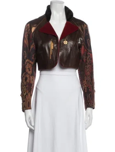 Pre-owned Christian Lacroix Vintage 1994 Bolero In Brown/red