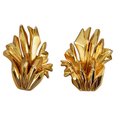 Pre-owned Christian Lacroix Vintage 1994  Golden Fire Earrings In Multi